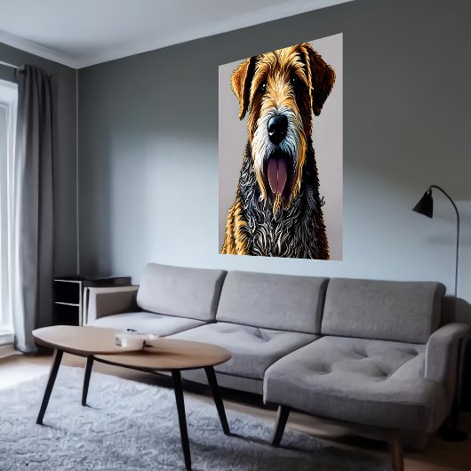 Portret van een Airedale Terrier | AI Art Poster