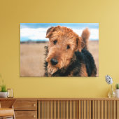 Portret van een Airedale Terrier Canvas Afdruk (Insitu (Woonkamer))