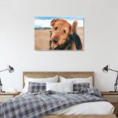 Portret van een Airedale Terrier Canvas Afdruk (Insitu (Slaapkamer))
