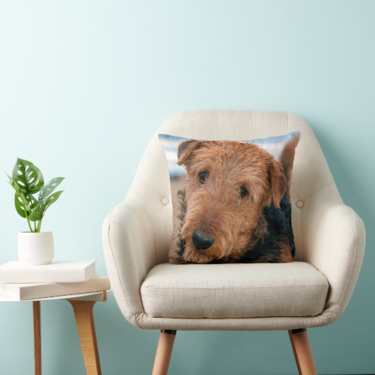 Portret van een Airedale Terrier Kussen (Stoel)