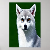 Portret van een Alaskan Klee Kai | AI Art Poster (Voorkant)