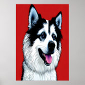 Portret van een Amerikaanse Eskimo Dog | AI Art Po Poster (Voorkant)