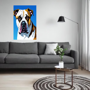 Portret van een Amerikaanse hond   AI Art Poster