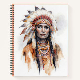 Portret van een Amerikaanse vrouw waterverf Pai Notitieboek