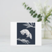 Portret van een Arctische vos met een witte tak Briefkaart (Staand voorkant)