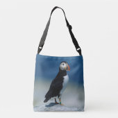 Portret van een Atlantische Puffin Crossbody Tas (Achterkant)