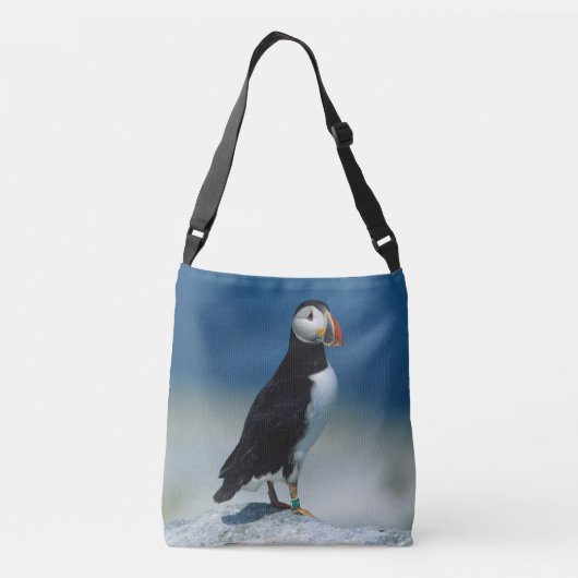 Portret van een Atlantische Puffin Crossbody Tas (Achterkant)