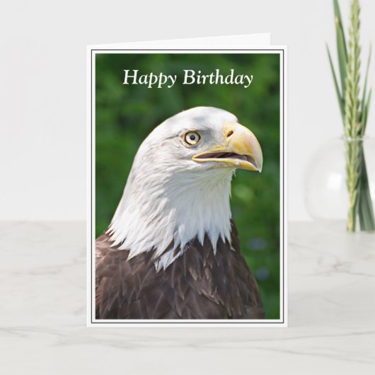 Portret van een Bald Eagle Happy Birthday Kaart (Voorkant)