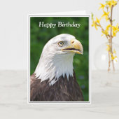 Portret van een Bald Eagle Happy Birthday Kaart (Gele Bloem)