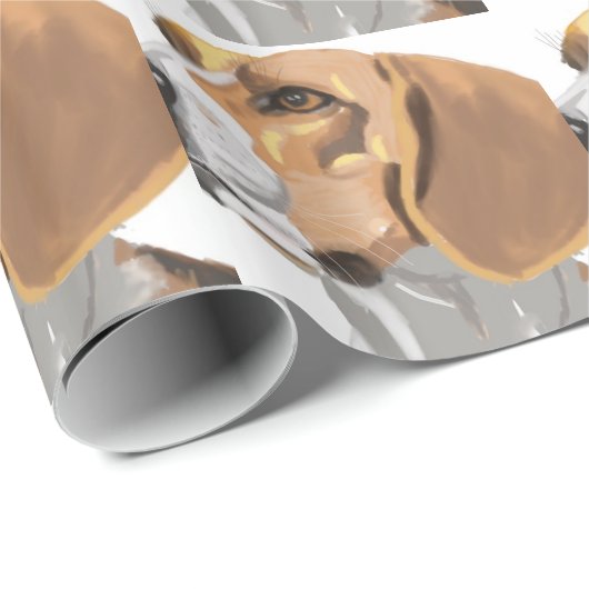 Portret van een Beagle Head Cadeaupapier (Rol Hoek)