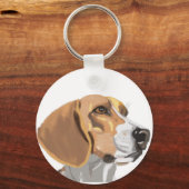 Portret van een Beagle kop  Sleutelhanger (Achterkant)