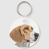Portret van een Beagle kop  Sleutelhanger (Achterkant)