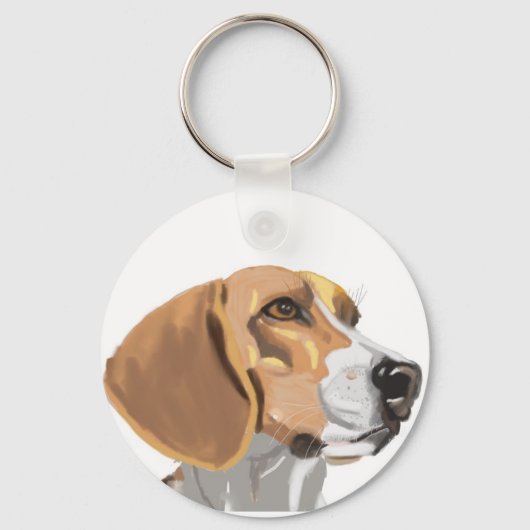 Portret van een Beagle kop  Sleutelhanger (Achterkant)