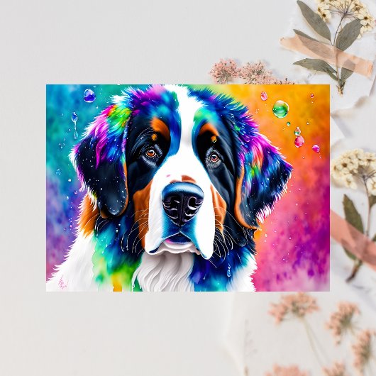 Portret van een Bernese Mountain Dog Briefkaart