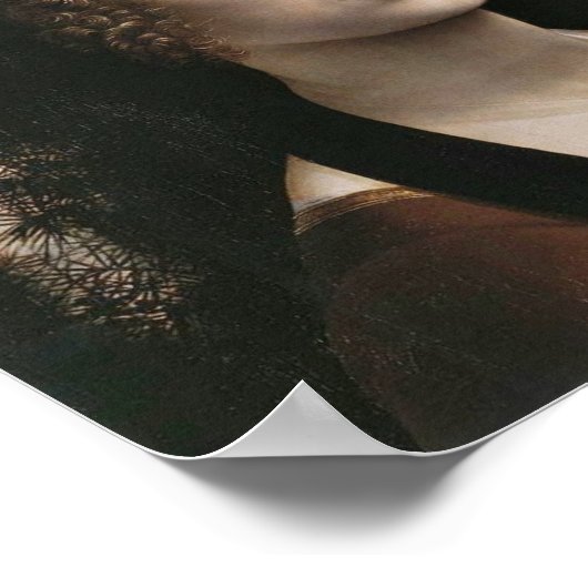 Portret van een blanke vrouw van Leonardo da Vinci Poster (Hoek)