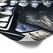 Portret van een blauwe buitenaardse in de sneeuw | poster (Hoek)