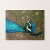 Portret van een blauwe pauw legpuzzel (Horizontaal)