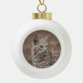 Portret van een Bobcat Keramische Bal Ornament (Voorkant)