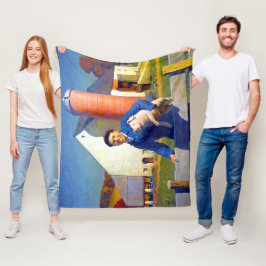 Portret van een Boer Boerderij Leven NC Wyeth 1943 Fleece Deken