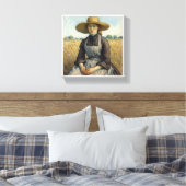 Portret van een boerenvrouw Vincent van Gogh Canvas Afdruk (Insitu (Slaapkamer))