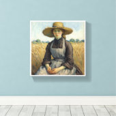 Portret van een boerenvrouw Vincent van Gogh Canvas Afdruk (Insitu (Houten vloer))
