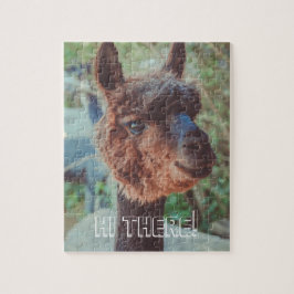 Portret van een bruine alpaca legpuzzel
