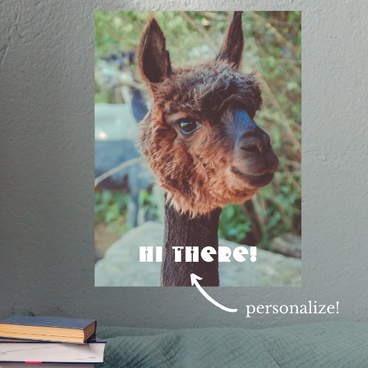 Portret van een bruine alpaca poster