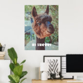 Portret van een bruine alpaca poster (Thuiskantoor)