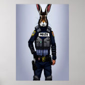 Portret van een bunny in politieuniform | AI Art. Poster (Voorkant)