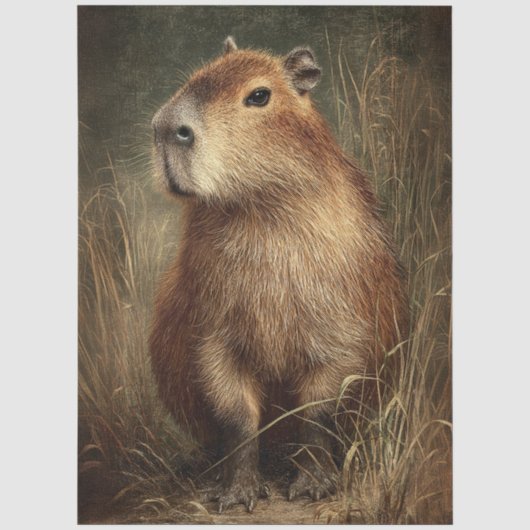 Portret van een Capybara Tissuepapier (Voorkant)