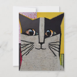 Portret van een Cat Collage Art Notitiekaartje