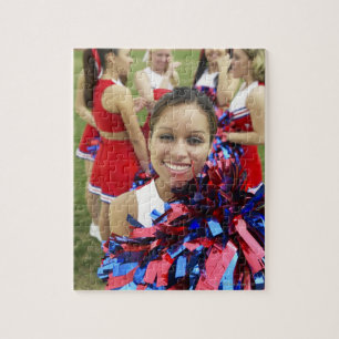 Portret van een Cheerleader voor een groep van Legpuzzel