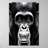 Portret van een chimpansee | AI Art Poster (Voorkant)
