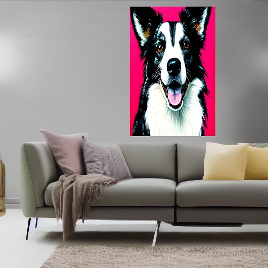 Portret van een collie aan de grens | AI Art Poste Poster