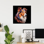 Portret van een collie poster (Thuiskantoor)