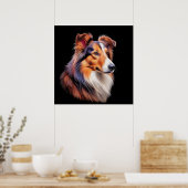 Portret van een collie poster (Keuken)