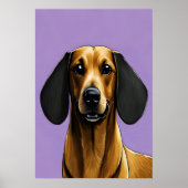 Portret van een coole Dachshund | AI Art Poster (Voorkant)