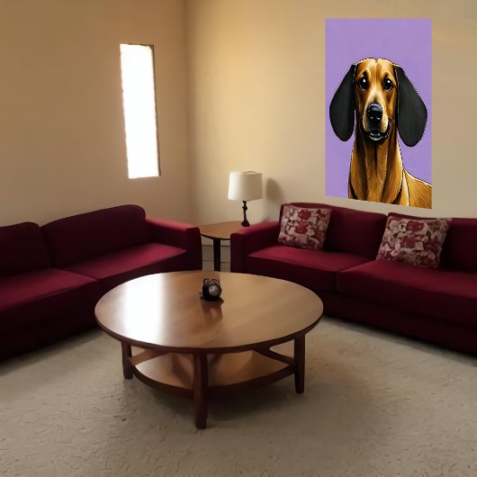 Portret van een coole Dachshund | AI Art Poster