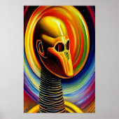 Portret van een coole gele robot | AI Art. Poster (Voorkant)