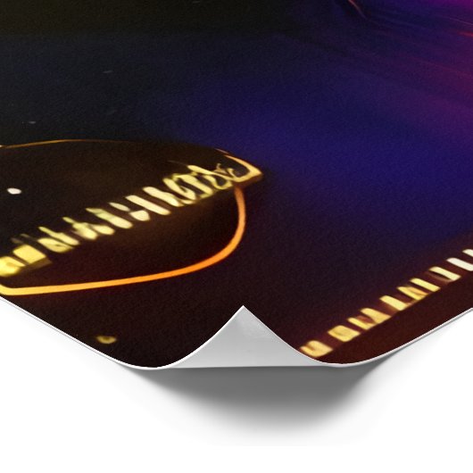 Portret van een coole gouden robot | AI Art. Poster (Hoek)