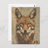  portret van een coyote briefkaart (Voorkant / Achterkant)