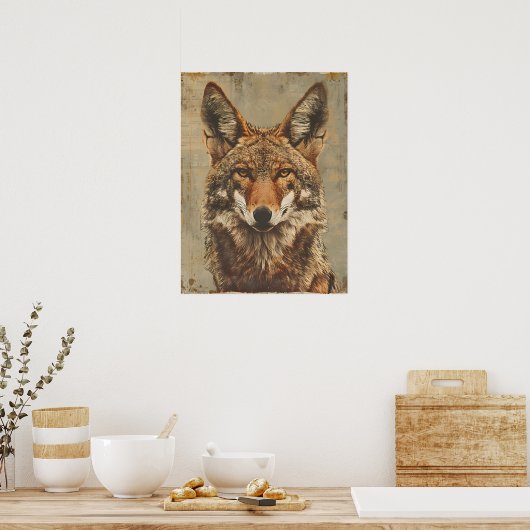 portret van een coyote poster (Keuken)