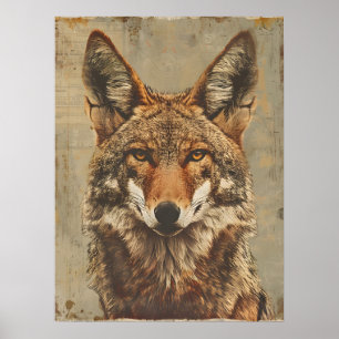  portret van een coyote poster