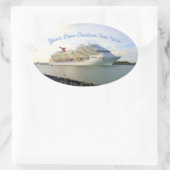 Portret van een Cruise Ship Custom Ovale Sticker (Tas)