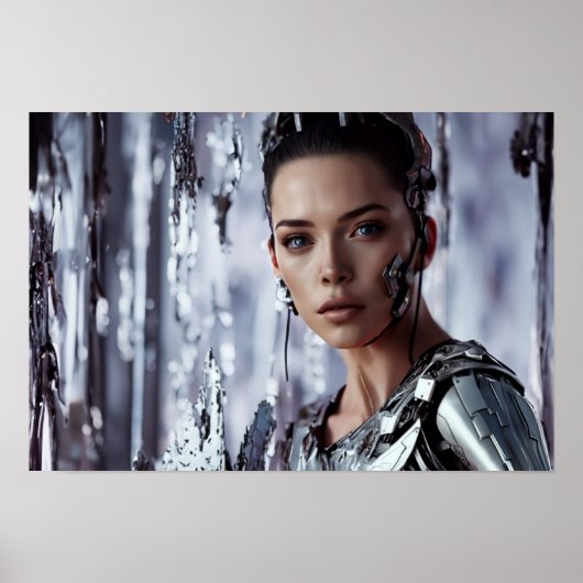Portret van een cybervrouw poster (Voorkant)