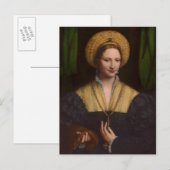 Portret van een dame, 1520-1525 (olie op het panee briefkaart (Voorkant / Achterkant)