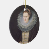 Portret van een dame, 1613 (olie op het paneel) keramisch ornament (Rechts)