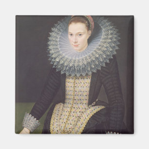 Portret van een dame, 1613 (olie op het paneel) magneet