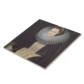 Portret van een dame, 1613 (olie op het paneel) tegeltje (Zijkant)