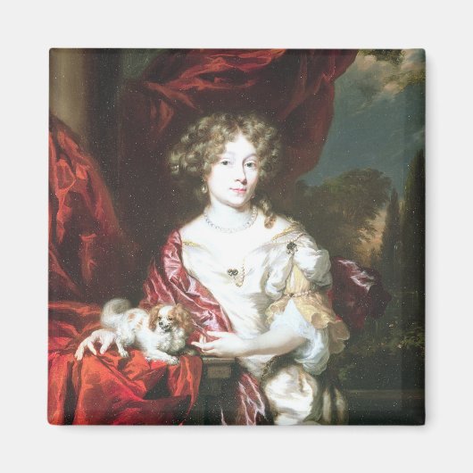 Portret van een dame, 1677 magneet (Voorkant)